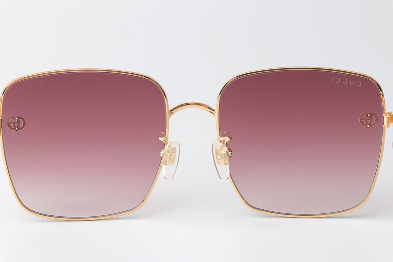 GG1295S Sunglasses Gold Red Gradient Pink