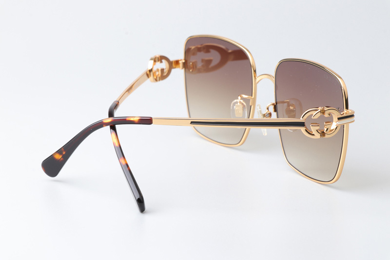 GG1295S Sunglasses Gold Tortoise Gradient Brown