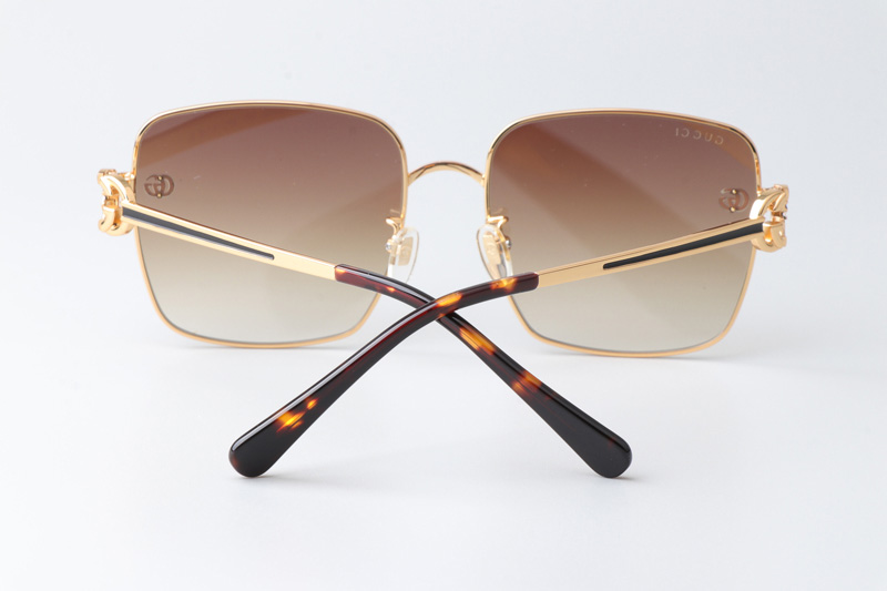 GG1295S Sunglasses Gold Tortoise Gradient Brown