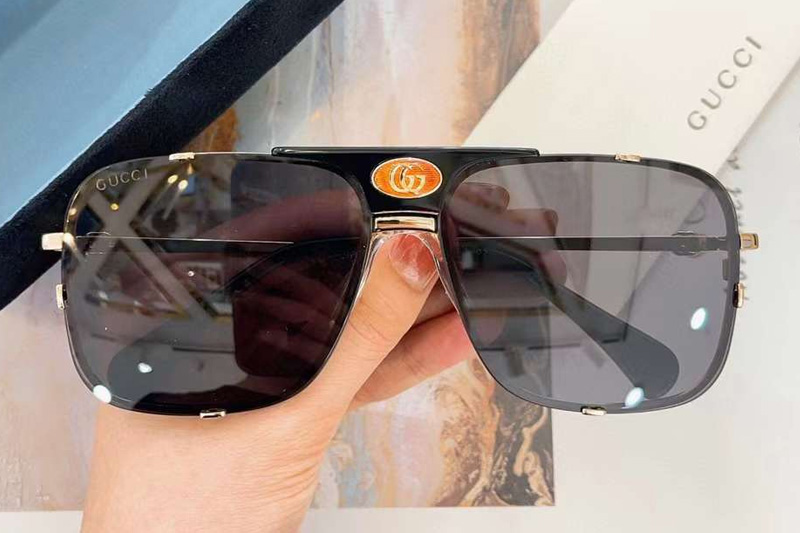 GG1320S Sunglasses Black Gold Gray