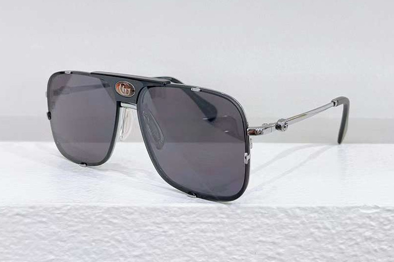 GG1320S Sunglasses Black Silver Gray