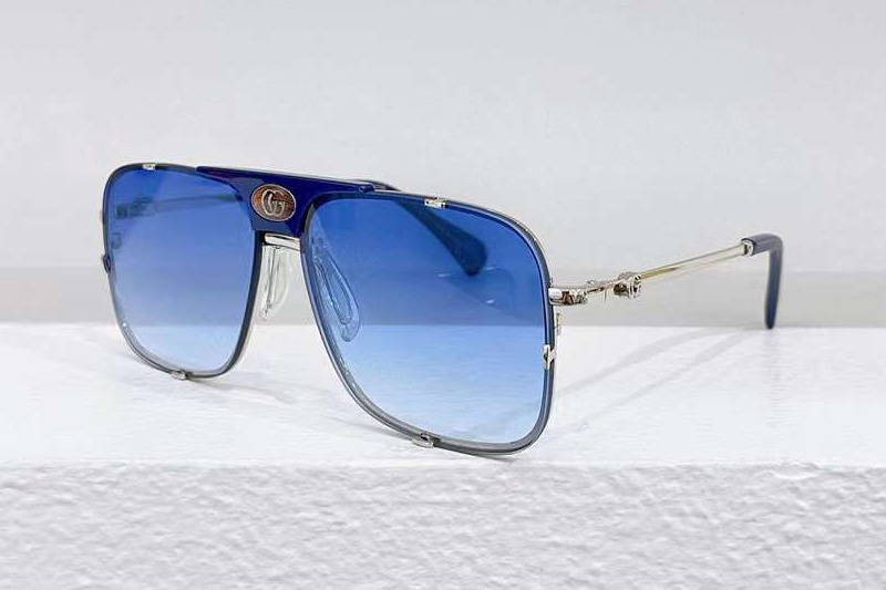 GG1320S Sunglasses Blue Silver Gradient Blue