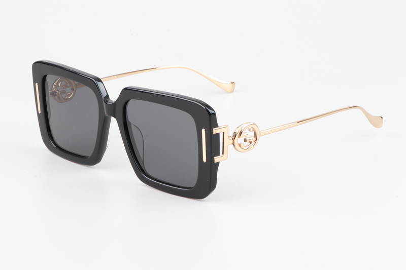 GG1390S Sunglasses Black Gold Gray