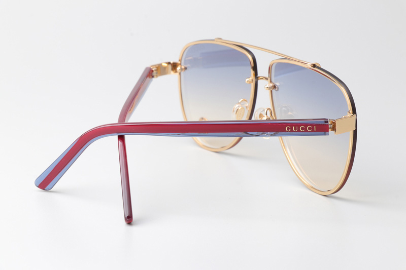 GG1418S Sunglasses Gold Red Gradient Blue