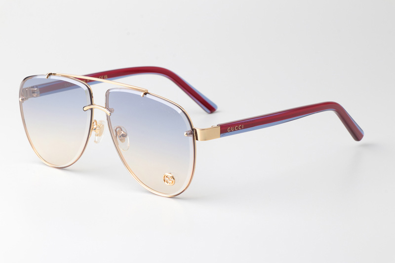 GG1418S Sunglasses Gold Red Gradient Blue