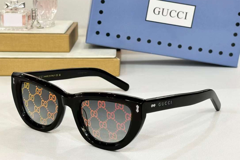 GG1521S Sunglasses Black Gray Logo