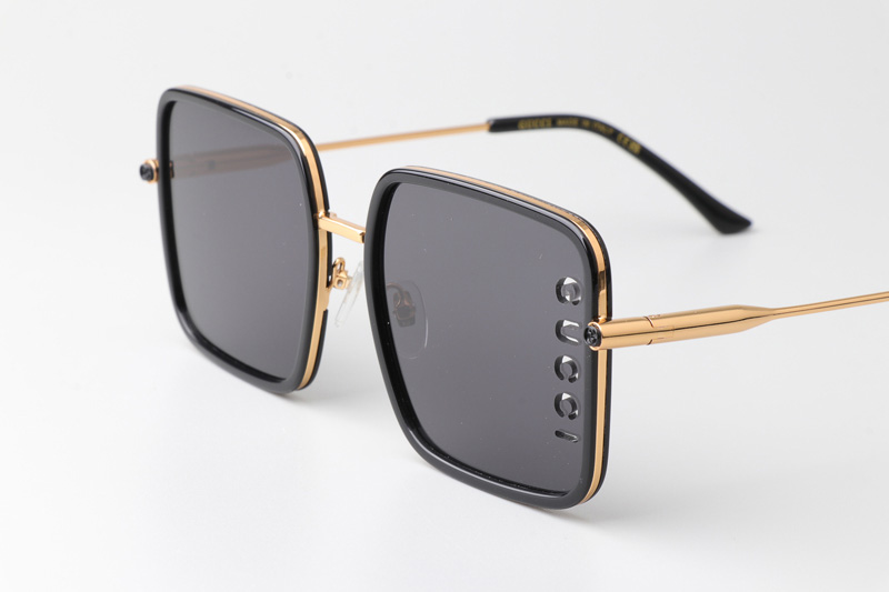 GG1615 Sunglasses Black Gold Gray