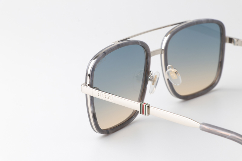 GG1617 Sunglasses Gray Silver Gradient Blue