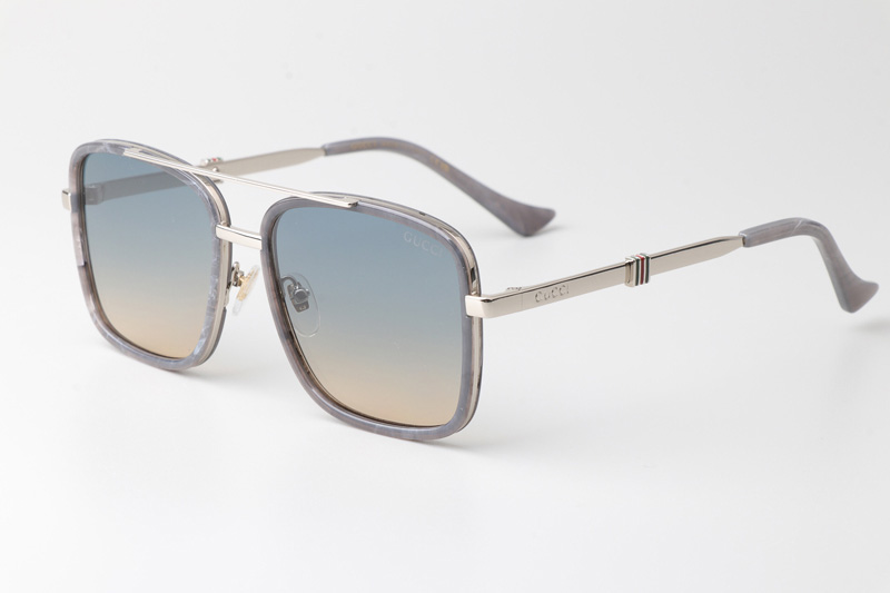 GG1617 Sunglasses Gray Silver Gradient Blue