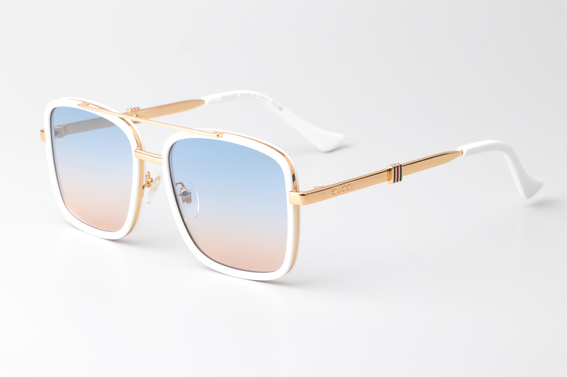 GG1617 Sunglasses White Gold Gradient Blue