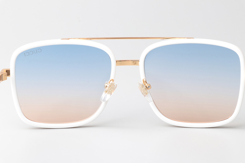 GG1617 Sunglasses White Gold Gradient Blue