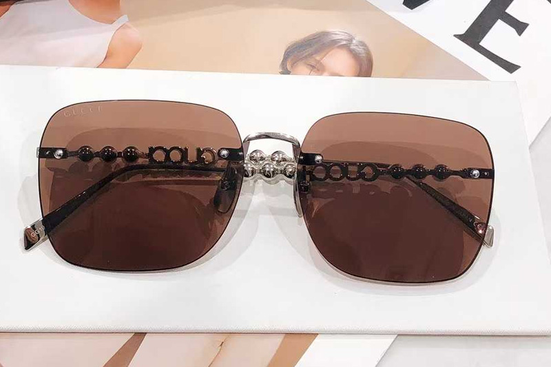 GG1923SA Sunglasses Silver Brown