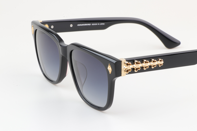 Givenhed II Sunglasses Black Gold Gradient Blue