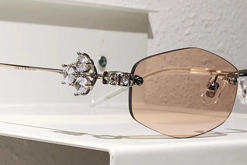 Glitz Sunglasses Silver Brown