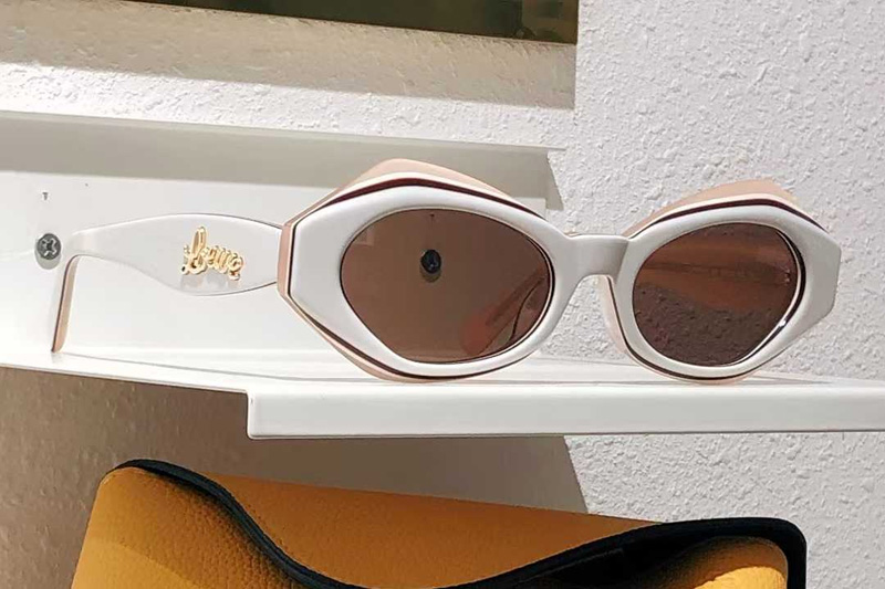 LW40141U Sunglasses White Brown