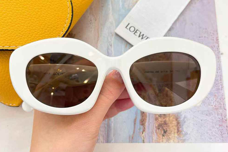 LW40153S Sunglasses White Brown