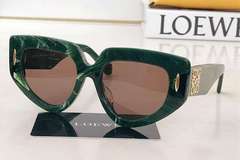 LW40155 Sunglasses Green Brown