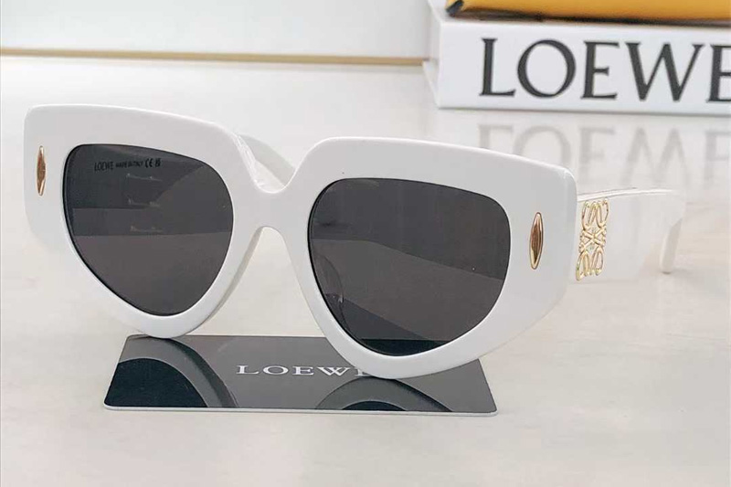 LW40155 Sunglasses White Gray