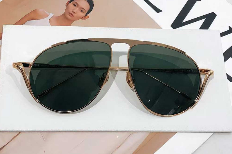 LW40168U Sunglasses Gold Green