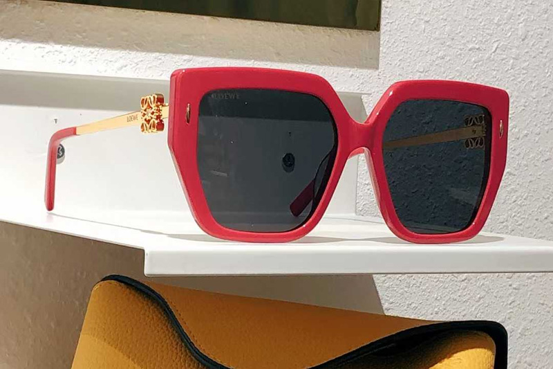 LW50401 Sunglasses Red Gray