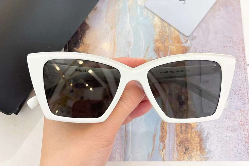 SL657 Sunglasses White Gray