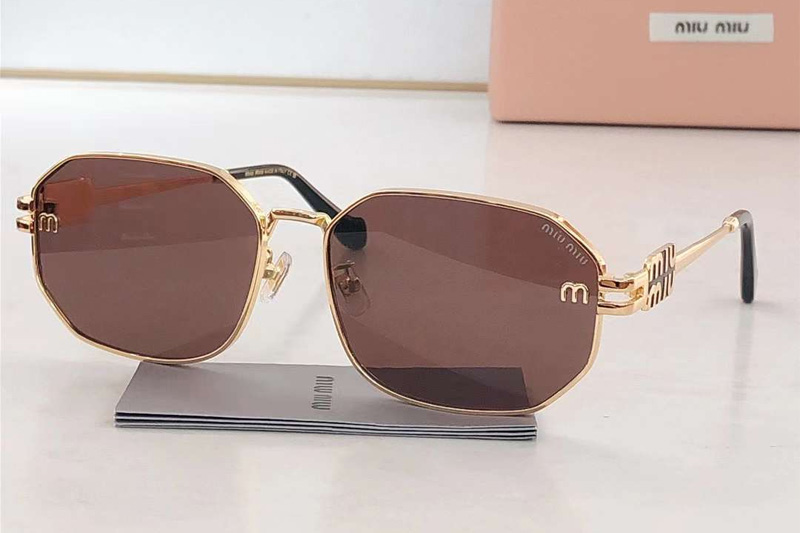 SMU75ZS Sunglasses Gold Brown