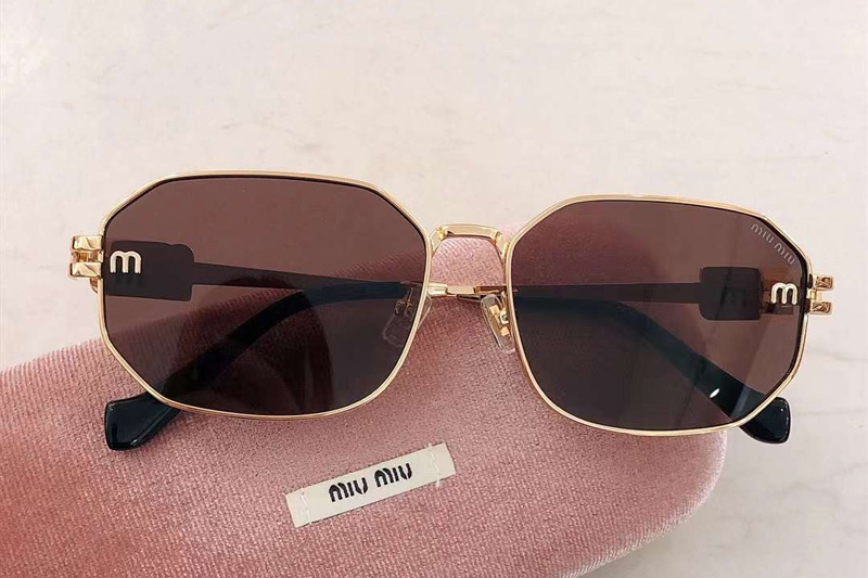 SMU75ZS Sunglasses Gold Brown