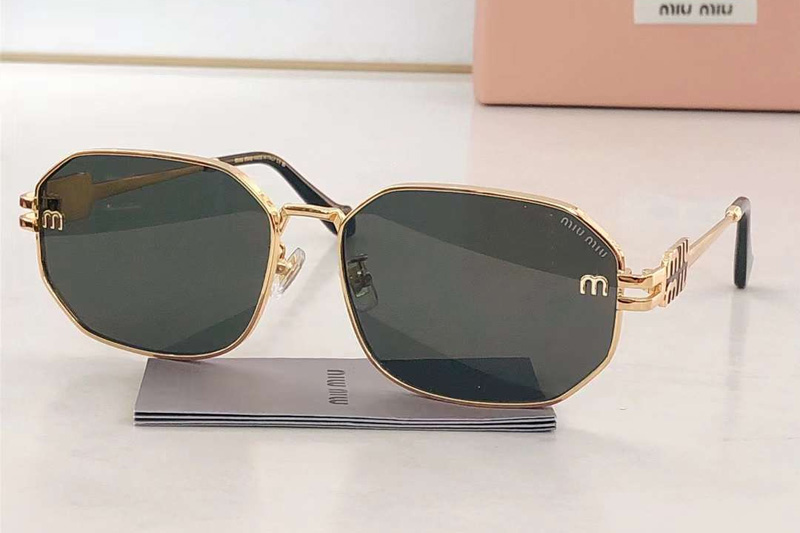 SMU75ZS Sunglasses Gold Green