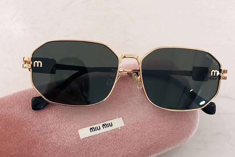 SMU75ZS Sunglasses Gold Green