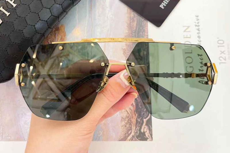 SPP111 Sunglasses Gold Green