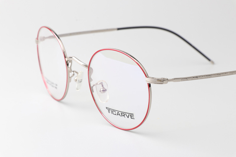 TC1005 Eyeglasses Red Silver