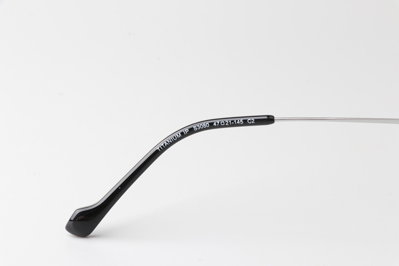 TCS3080 Eyeglasses Black Silver