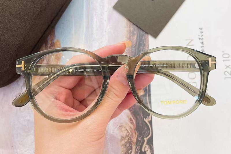 TF0591 Eyeglasses Clear Green