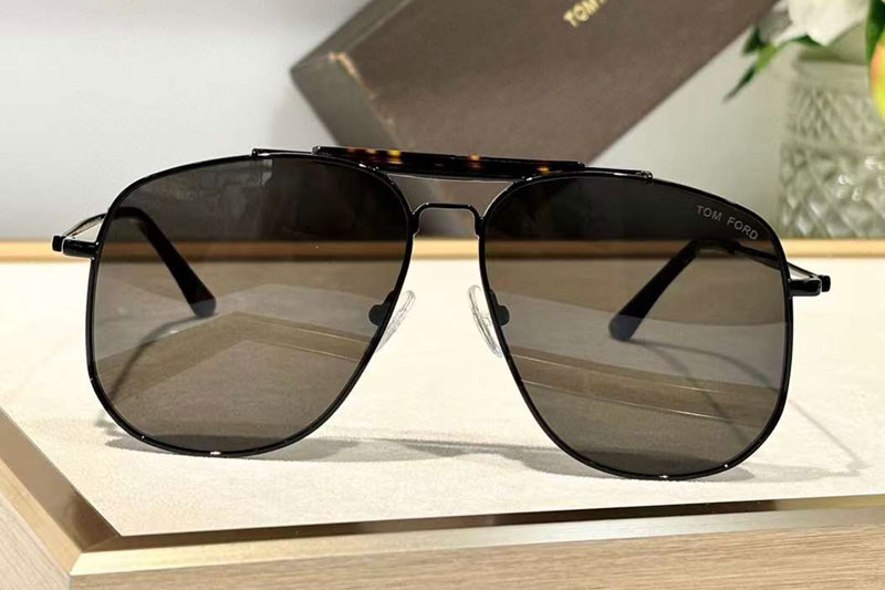 TF557 Sunglasses Black Grey