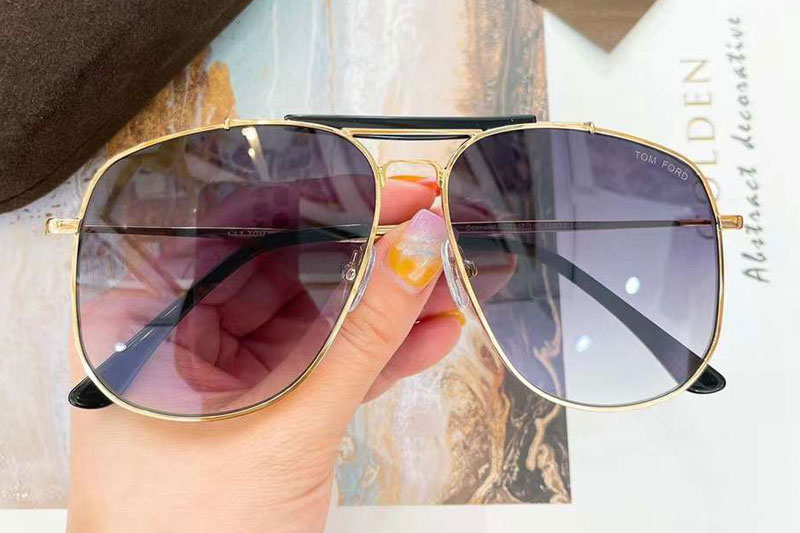 TF557 Sunglasses Gold Gradient Grey