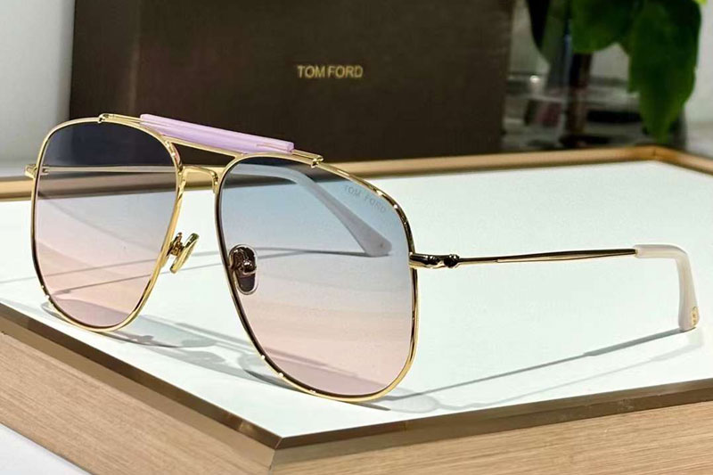 TF557 Sunglasses Gold Gradient Pink