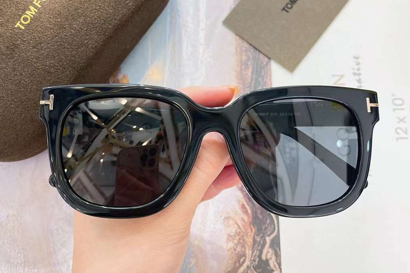 TF690F Sunglasses Black Gray