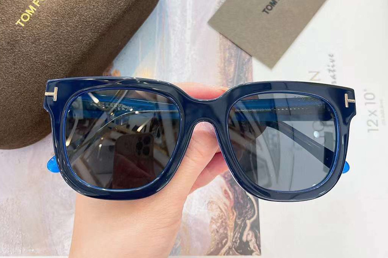 TF690F Sunglasses Blue Gray