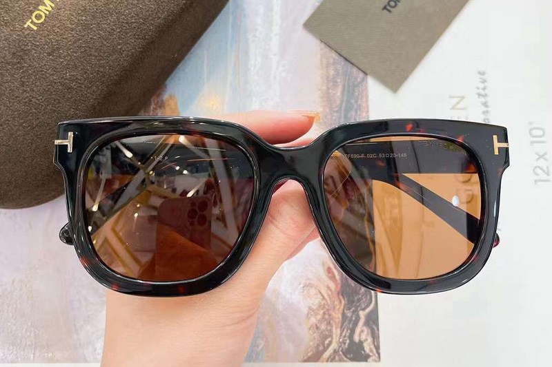 TF690F Sunglasses Tortoise Brown