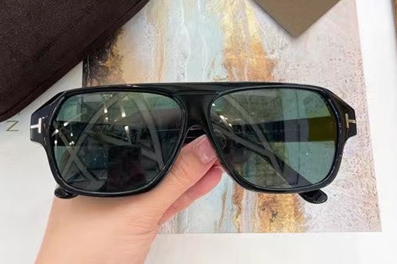 TF908 Sunglasses In Black Green