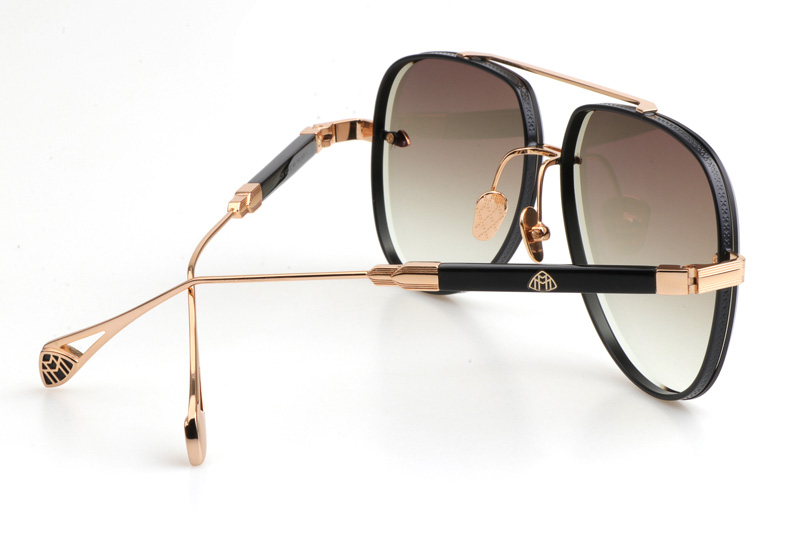 THE GEN II Sunglasses In Gold Black Gradient Brown