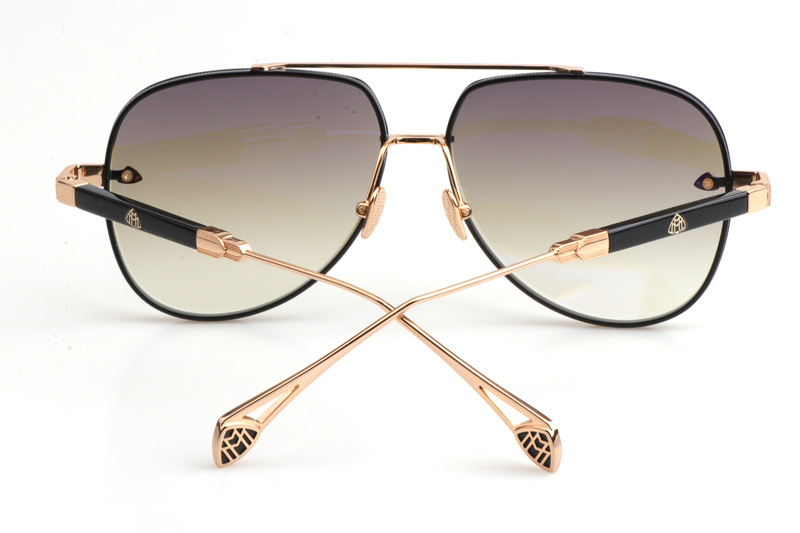 THE GEN II Sunglasses In Gold Black Gradient Brown