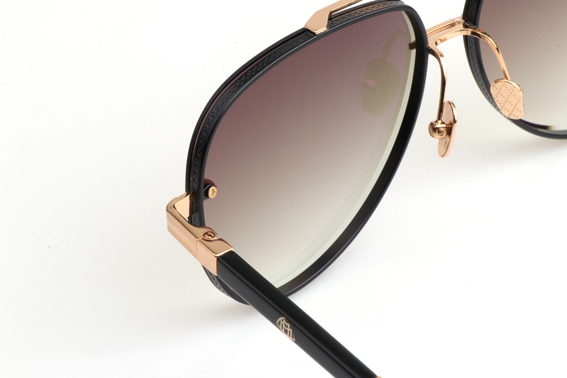 THE GEN II Sunglasses In Gold Black Gradient Brown