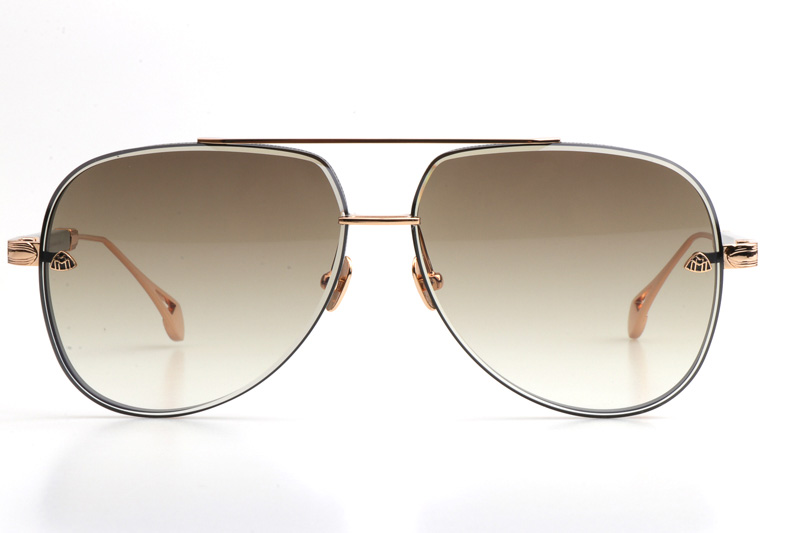 THE GEN II Sunglasses In Gold Black Gradient Brown