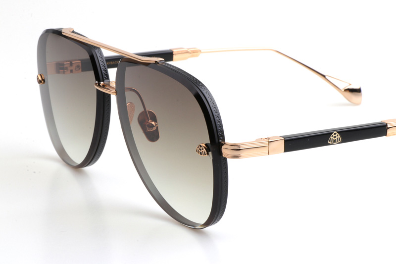 THE GEN II Sunglasses In Gold Black Gradient Brown