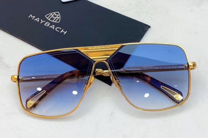 THE LINEART II Sunglasses In Gold Gradient Blue