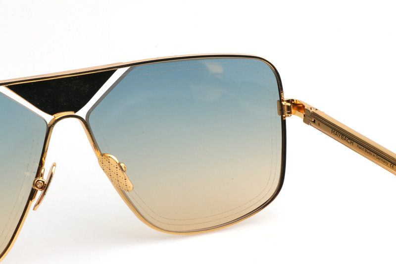 THE LINEART II Sunglasses In Gold Gradient Green