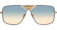 THE LINEART II Sunglasses In Gold Gradient Green