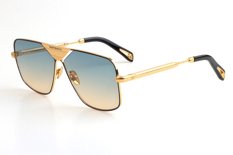 THE LINEART II Sunglasses In Gold Gradient Green