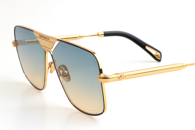 THE LINEART II Sunglasses In Gold Gradient Green